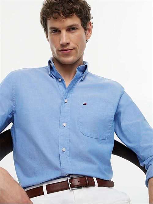 light oxford solid sf shirt TOMMY HILFIGER | MW0MW422870GY